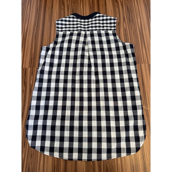 Passports 100% Cotton Sleeveless Navy Gingham Top Cottagecore Classic Beach Sz M - Picture 6 of 6